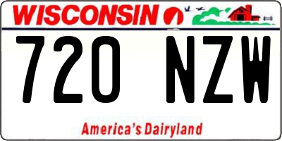 WI license plate 720NZW