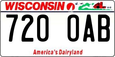 WI license plate 720OAB