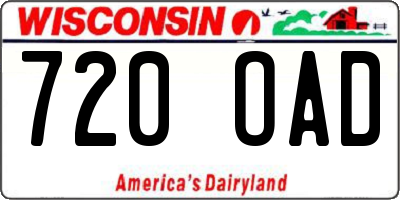WI license plate 720OAD