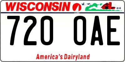 WI license plate 720OAE