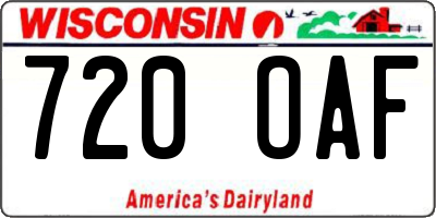 WI license plate 720OAF