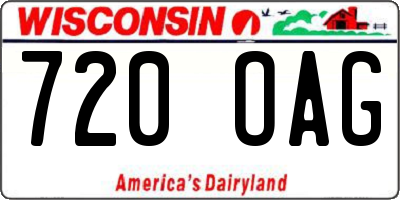 WI license plate 720OAG