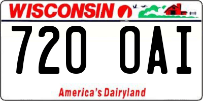WI license plate 720OAI