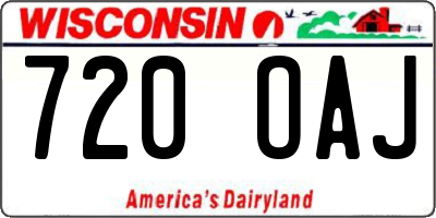 WI license plate 720OAJ