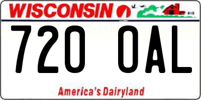 WI license plate 720OAL