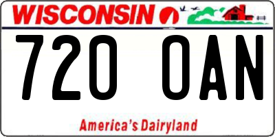WI license plate 720OAN