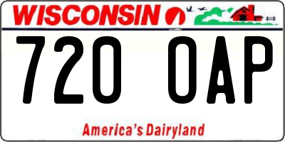 WI license plate 720OAP