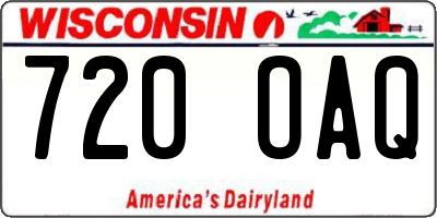 WI license plate 720OAQ