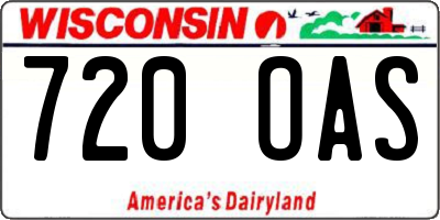 WI license plate 720OAS