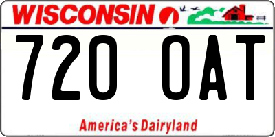WI license plate 720OAT