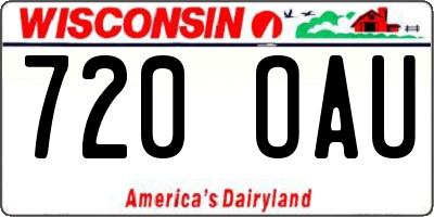 WI license plate 720OAU