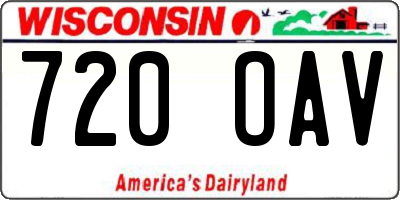 WI license plate 720OAV