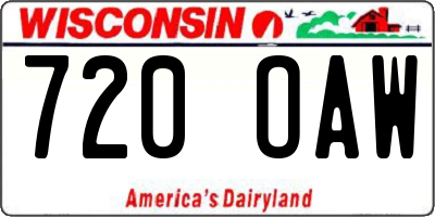 WI license plate 720OAW