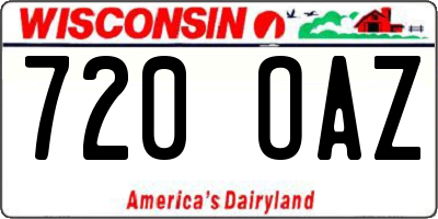 WI license plate 720OAZ