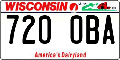 WI license plate 720OBA
