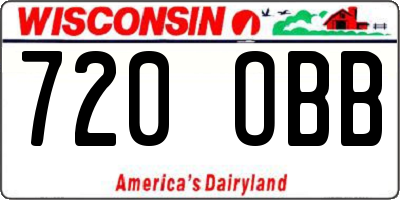 WI license plate 720OBB