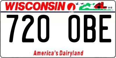 WI license plate 720OBE