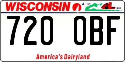 WI license plate 720OBF
