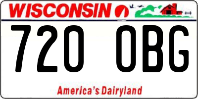 WI license plate 720OBG