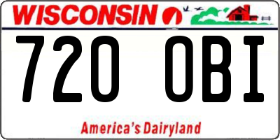 WI license plate 720OBI