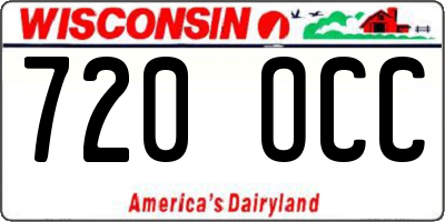WI license plate 720OCC