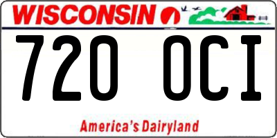 WI license plate 720OCI