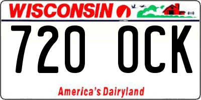 WI license plate 720OCK