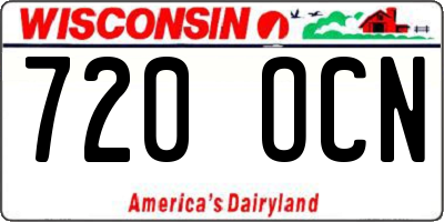 WI license plate 720OCN
