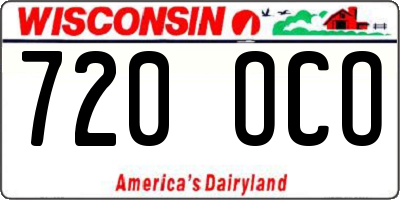 WI license plate 720OCO