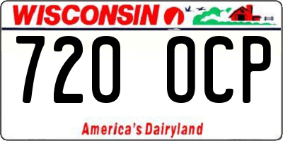 WI license plate 720OCP
