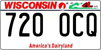 WI license plate 720OCQ