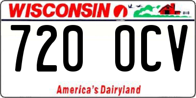 WI license plate 720OCV