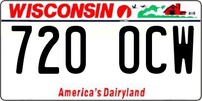 WI license plate 720OCW