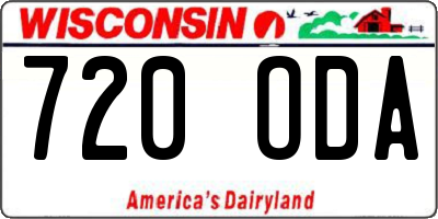 WI license plate 720ODA