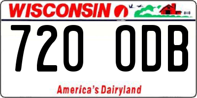 WI license plate 720ODB