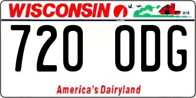 WI license plate 720ODG