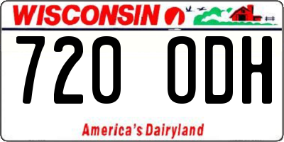 WI license plate 720ODH