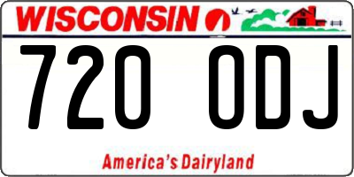 WI license plate 720ODJ