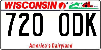 WI license plate 720ODK