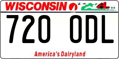 WI license plate 720ODL