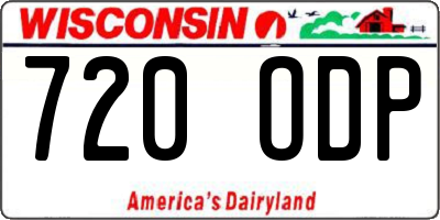 WI license plate 720ODP