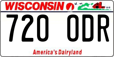 WI license plate 720ODR