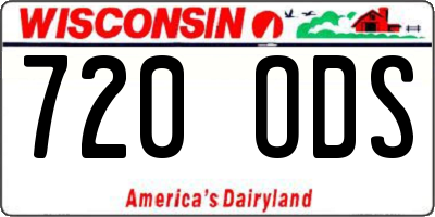 WI license plate 720ODS