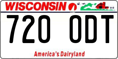 WI license plate 720ODT