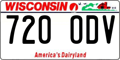 WI license plate 720ODV