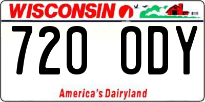 WI license plate 720ODY