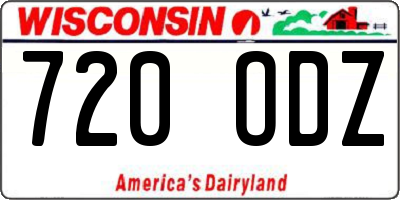 WI license plate 720ODZ