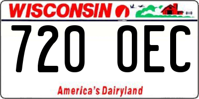 WI license plate 720OEC