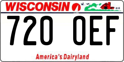 WI license plate 720OEF