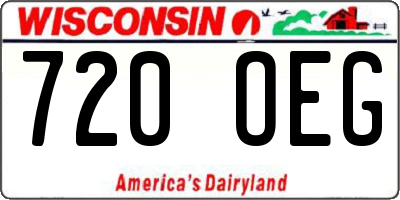 WI license plate 720OEG